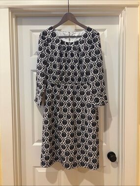 DownEast Black & White PatternedWomen's Dress Size Medium